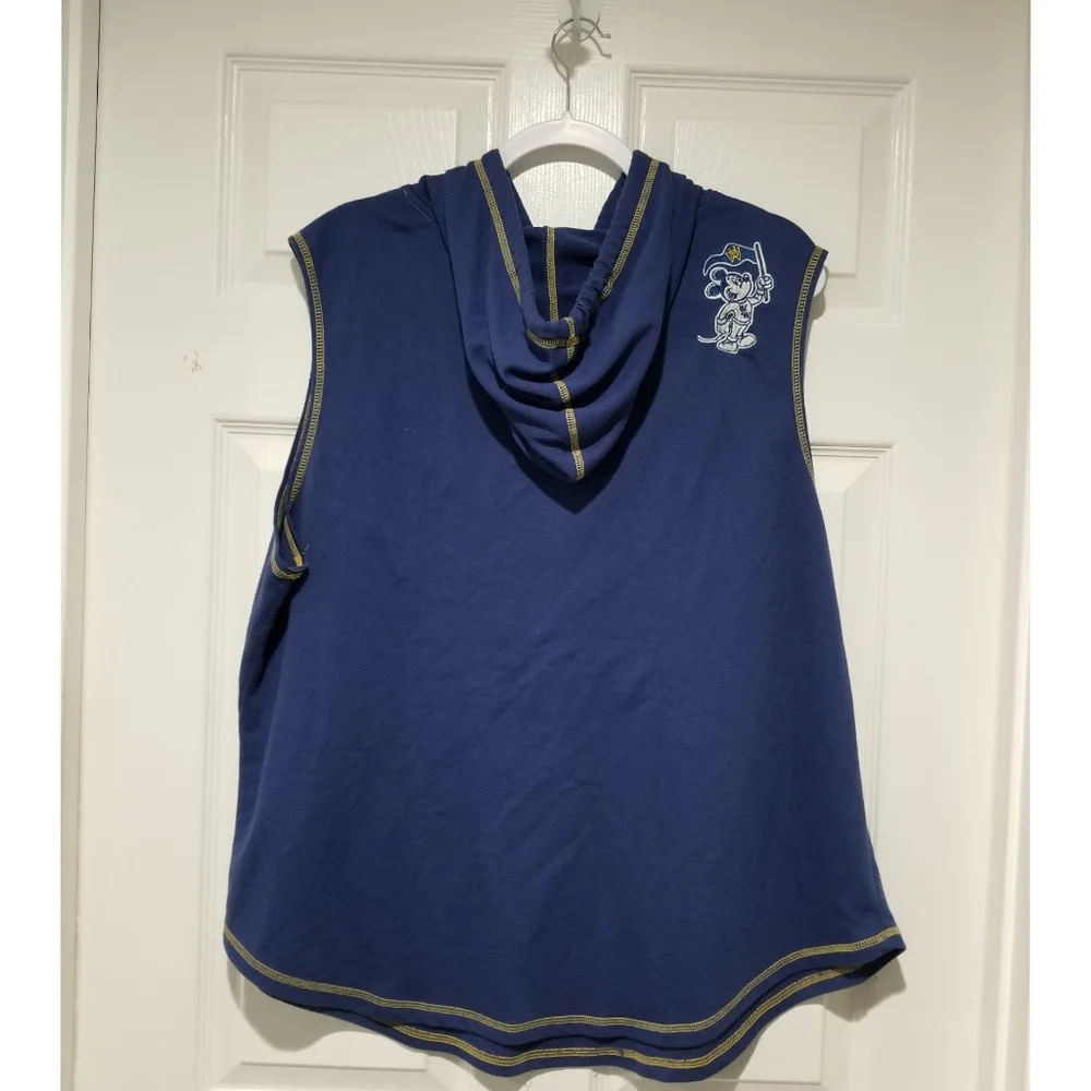 Disney WDW Mickey Navy Blue & Yellow Sleeveless Hooded Top & Shorts Matching Set